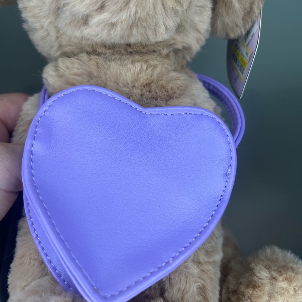 FAO Schwarz Plush Dog  with Purple Heart bag - Picture 3 of 14